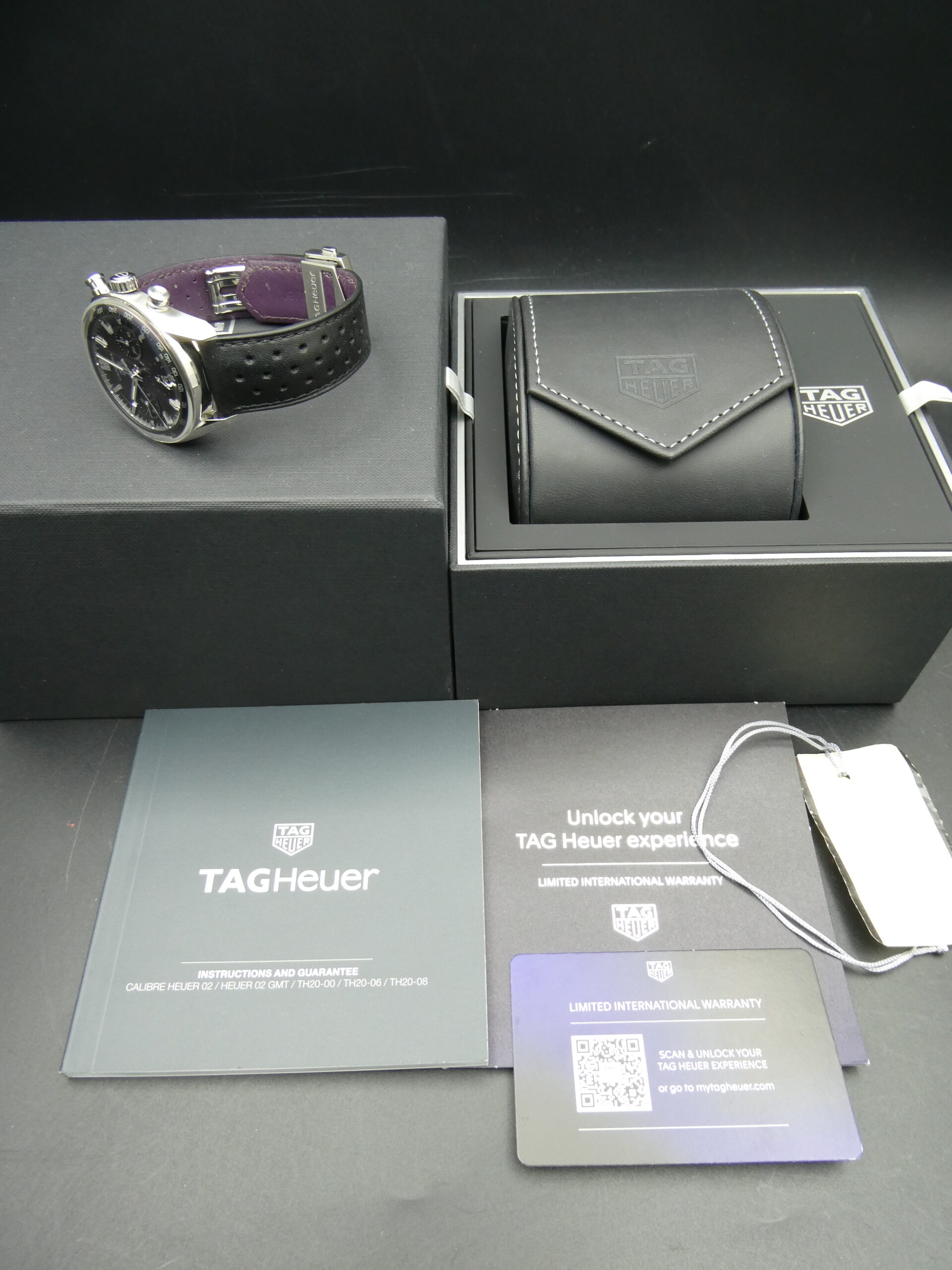 Tag Heuer Carrera Glassbox 39mm Purple dial Chronograph CBS2219 - Image 2