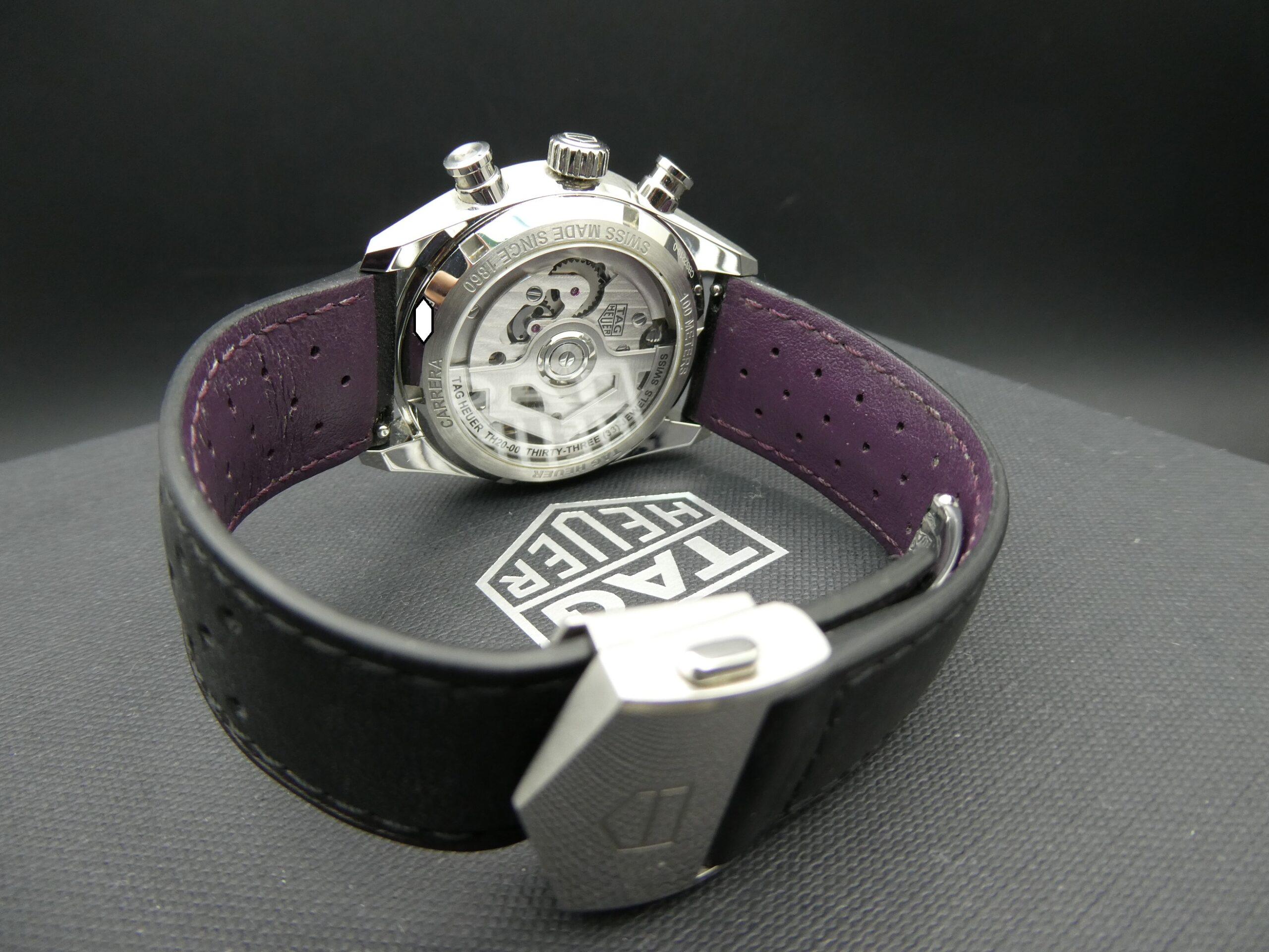 Tag Heuer Carrera Glassbox 39mm Purple dial Chronograph CBS2219 - Image 7